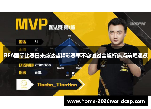 FIFA国际比赛日来袭这些精彩赛事不容错过全解析焦点前瞻速览